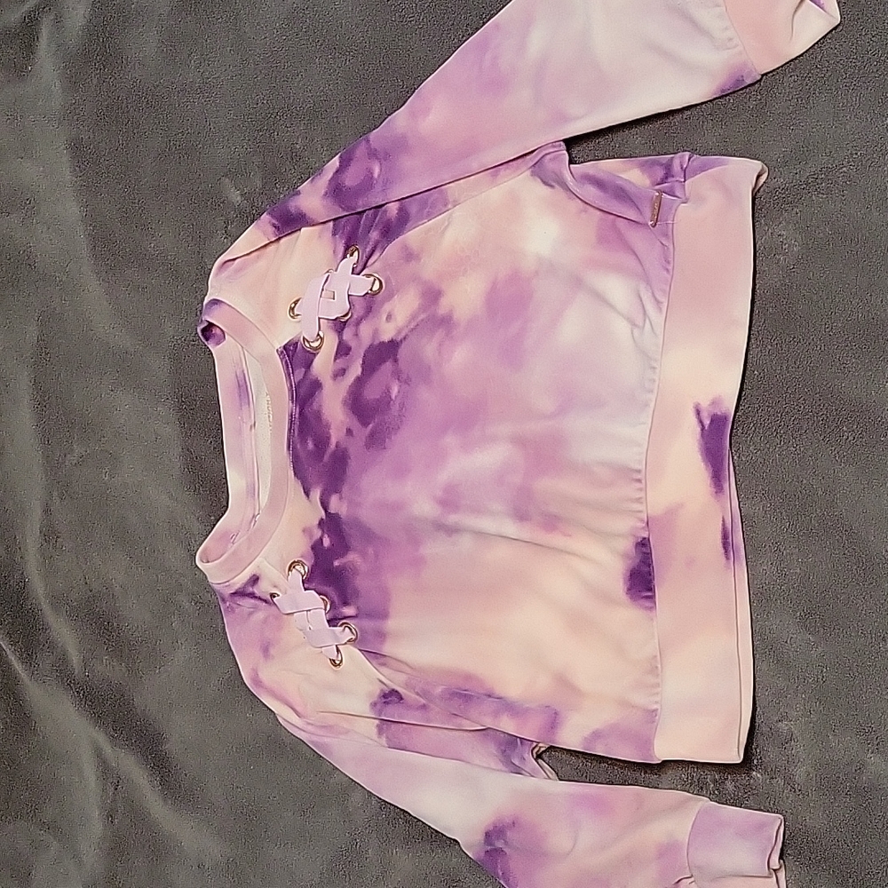 Justice Pink and Purple Velour Top